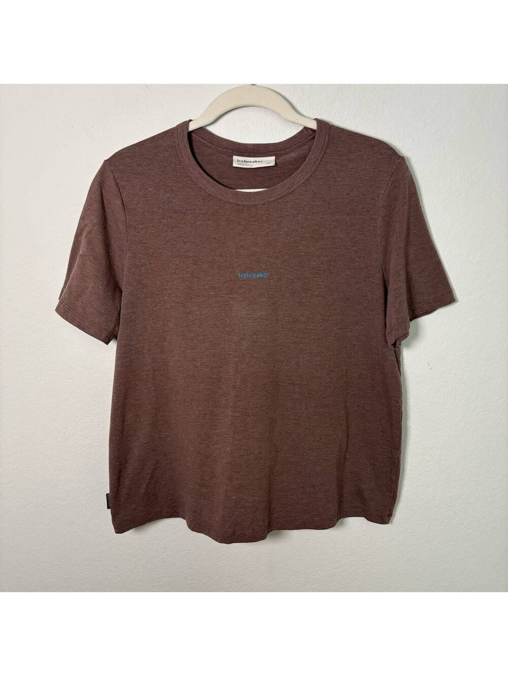 Women’s Icebreaker Merino Wool Base Layer T-Shirt Mauve Brown Size L Gorpcore